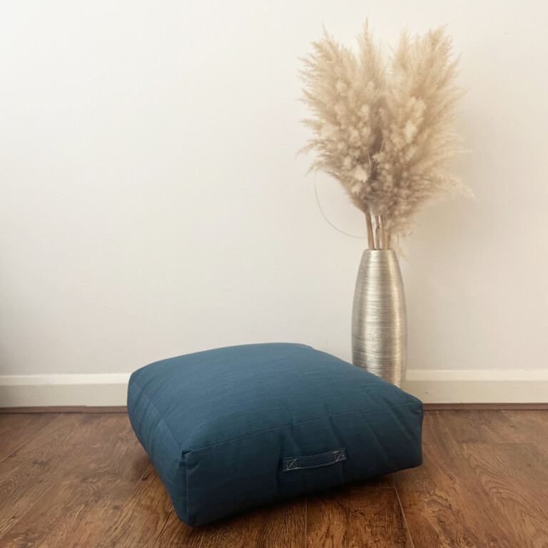 Indoor Meadow Navy Floor Cushion