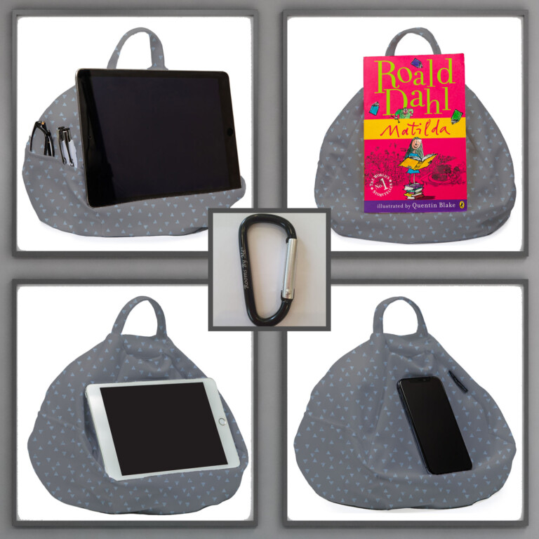 Grey Triangles Tablet Holder