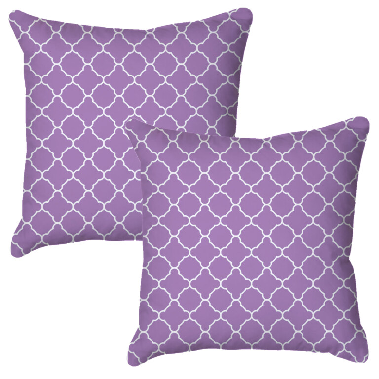 Quatrefoil Purple Quick Dry Outdoor Cushion