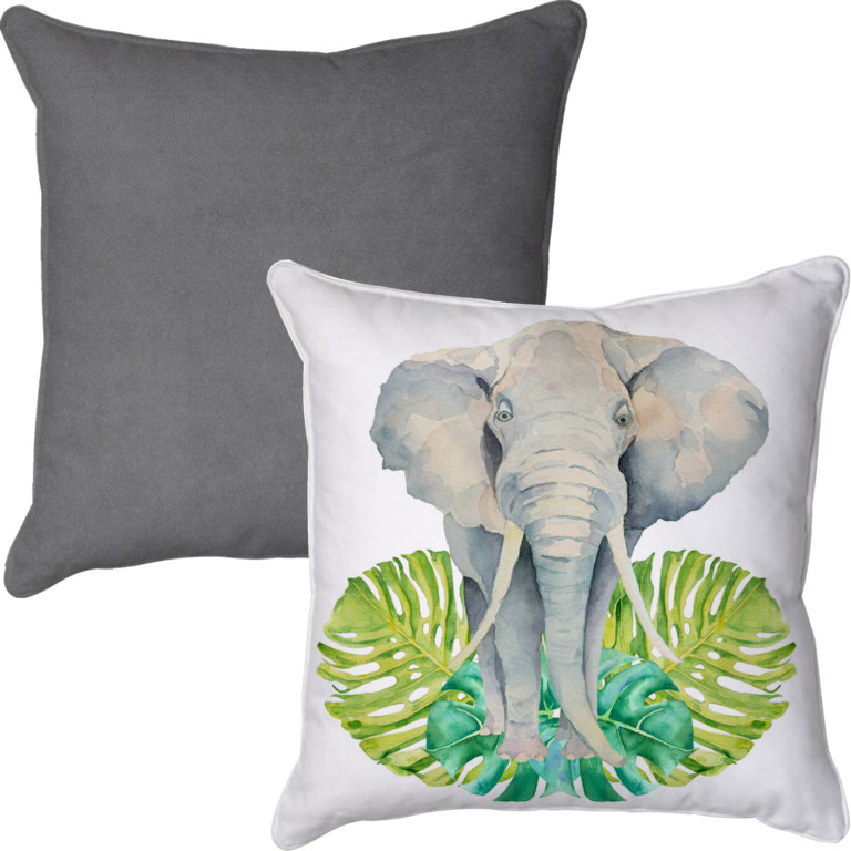 Elephant Bull White & Green