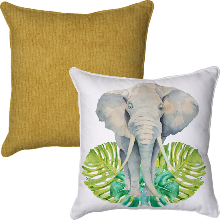 Elephant Bull White & Green