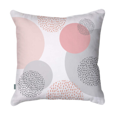 Circles Pink and Grey Cushion