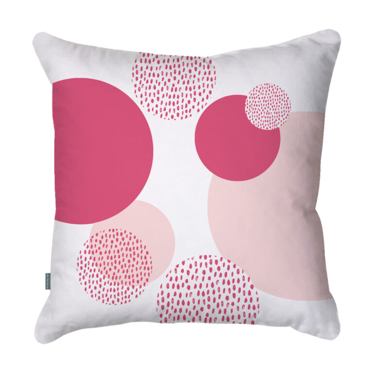 Circles Pink Quick Dry Outdoor Cushion | Rooms By Me