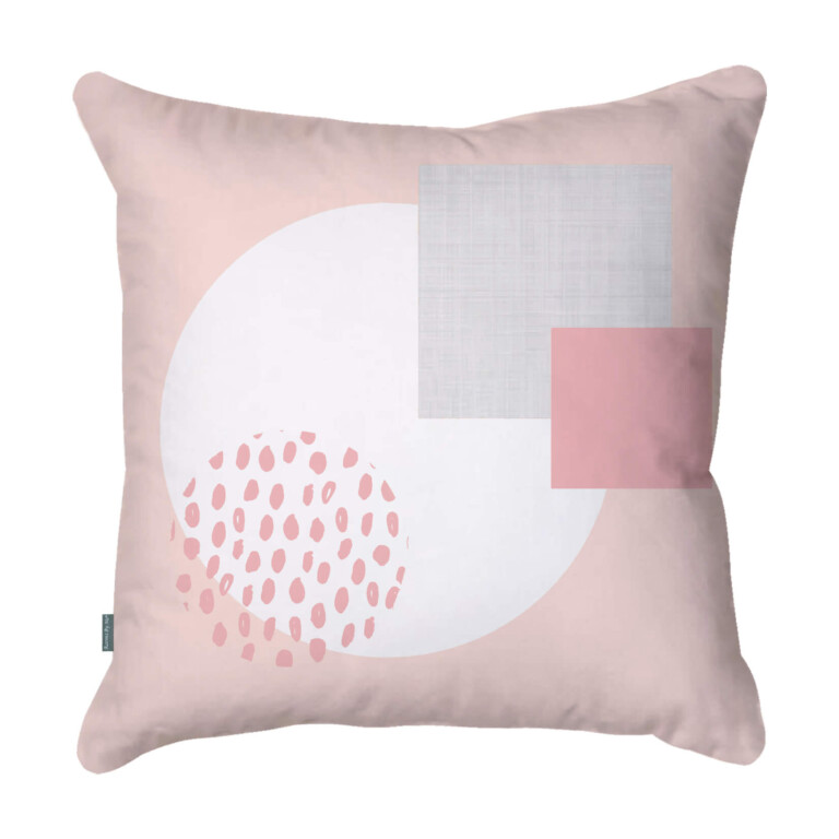 Geo Pink and Grey Cushion