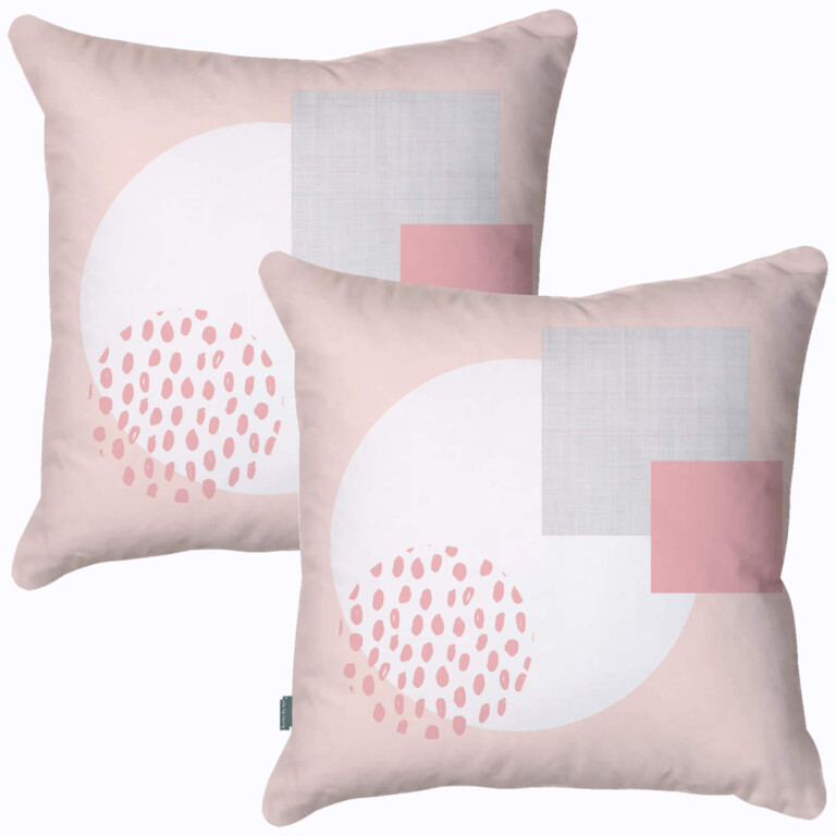 Geo Pink and Grey Cushion