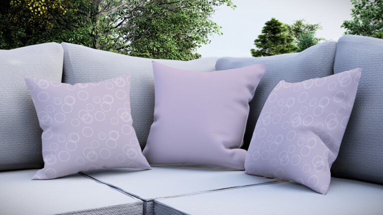 Bubbles Lilac Quick Dry Outdoor Cushion