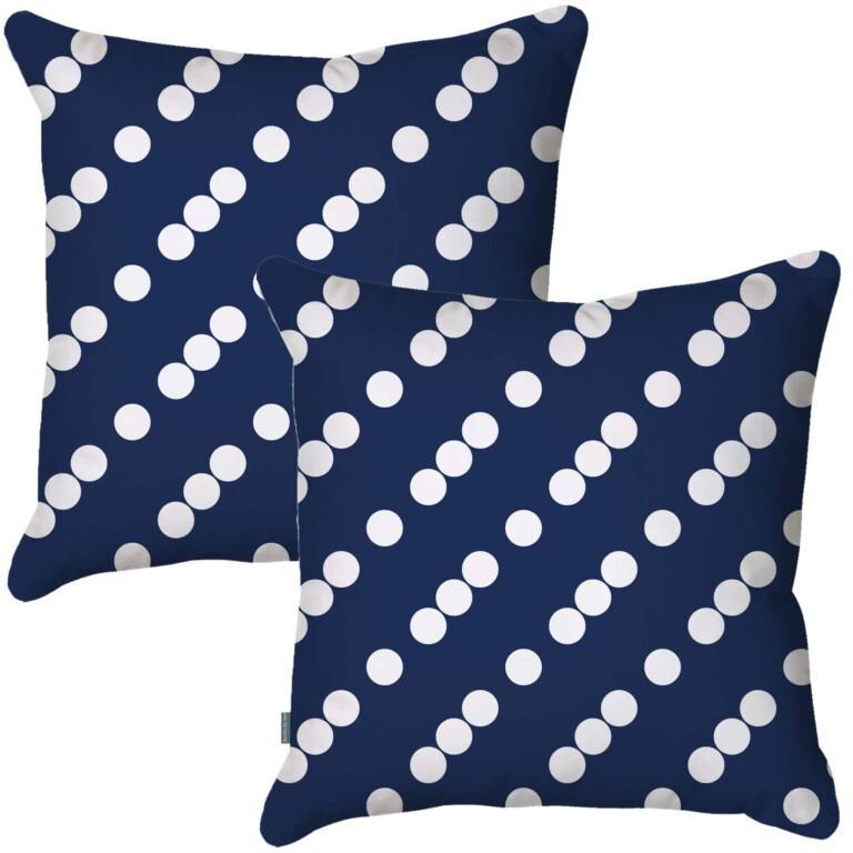 Diagonal Dots Navy & White