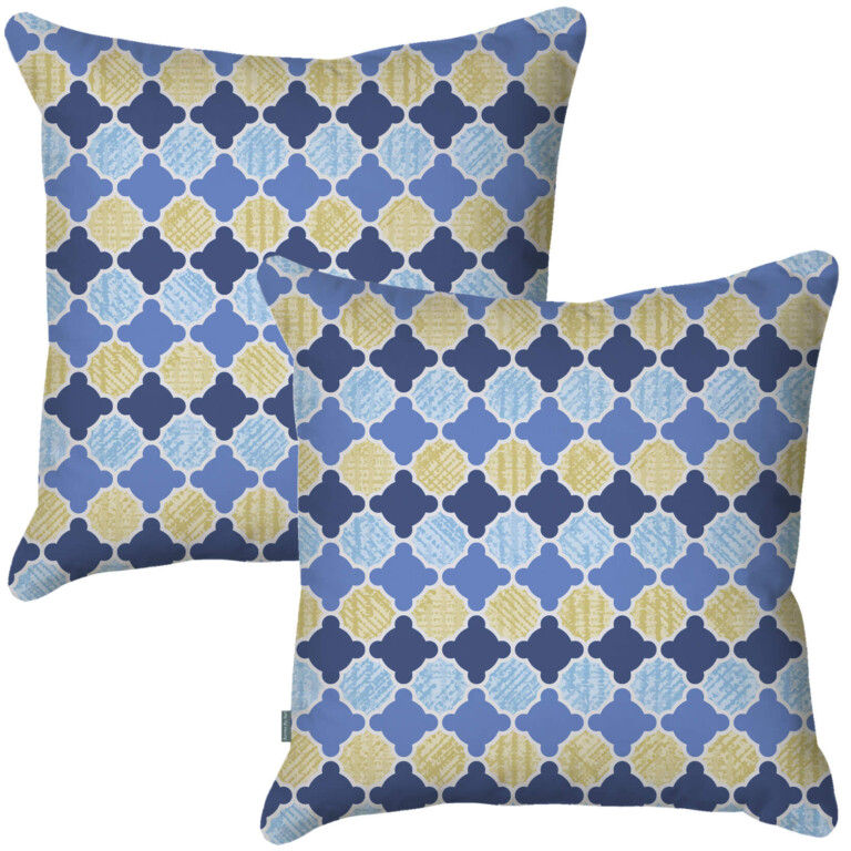 Morrocan Quatrefoil Blue & Yellow