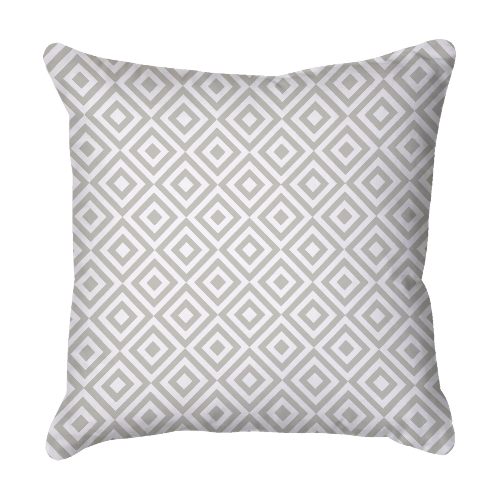 Squares Grey Quick Dry Outdoor Cushion | Rooms By Me