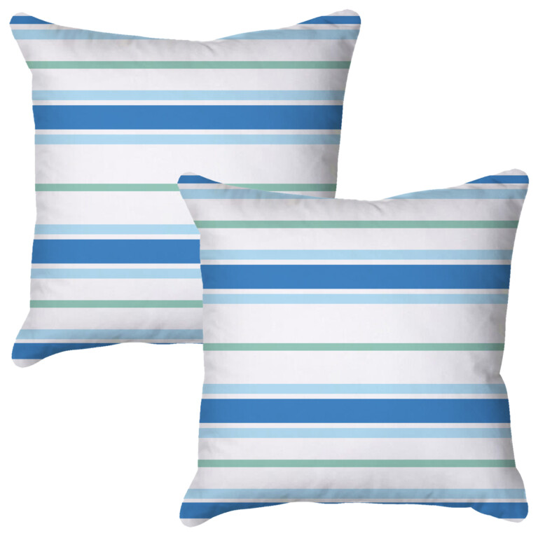 Modern Stripes Blue Quick Dry Outdoor Cushion