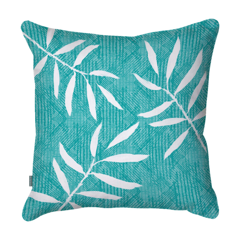Leaf Teal Quick Dry Outdoor Cushion