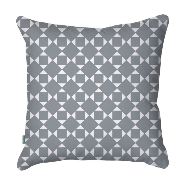 Geo Repeat Grey Quick Dry Outdoor Cushion