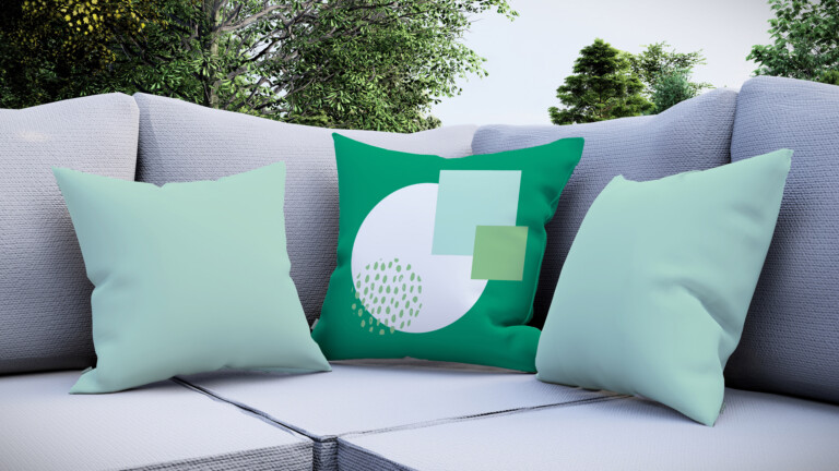 Circle Spot Green Quick Dry Outdoor Cushion