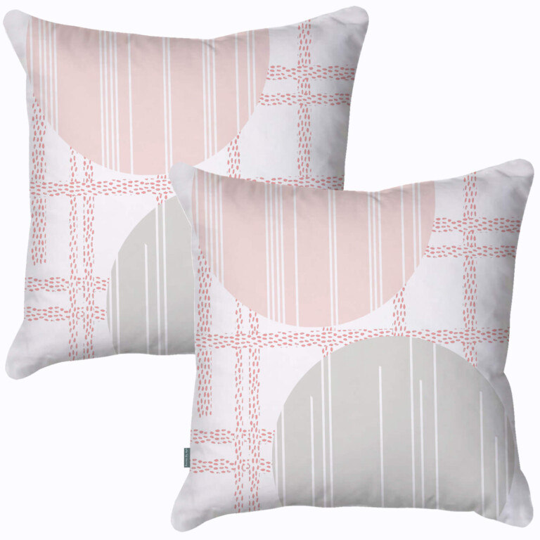 Abstract Pink and Grey Cushion