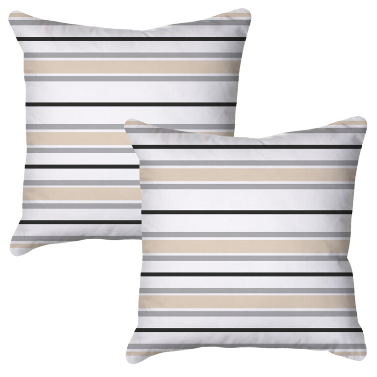 Modern Stripes Neutral Quick Dry Outdoor Cushion