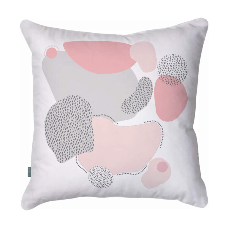 Abstract Pink and Grey Cushion