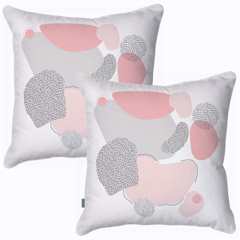 Abstract Pink and Grey Cushion