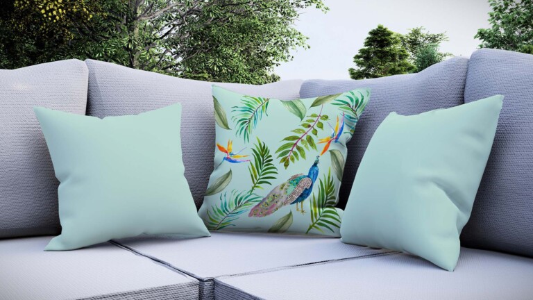 Leaves Multi Green Quick Dry Outdoor Cushion