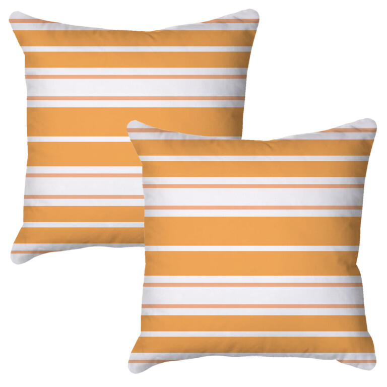 Modern Stripes Orange Quick Dry Outdoor Cushion