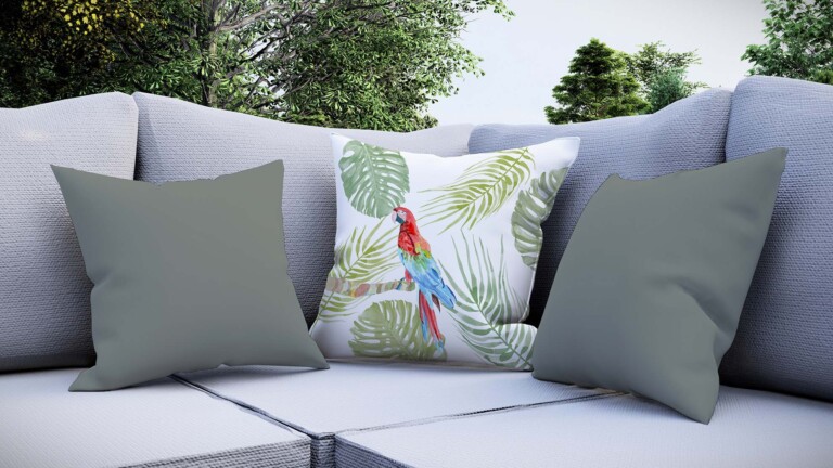 Leaves Multi Green Quick Dry Outdoor Cushion