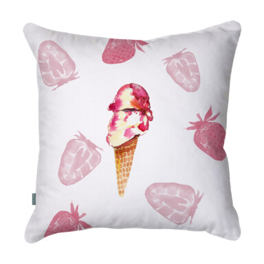 Strawberry Ice Cream Quick Dry Outdoor Cushion