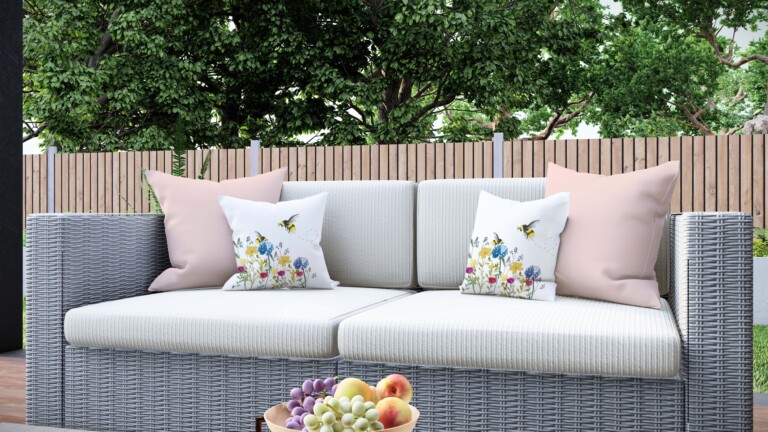 Meadow Bees Quick Dry Outdoor Cushion