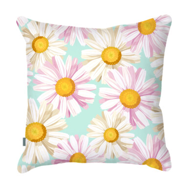 Daisies Aqua Quick Dry Outdoor Cushion