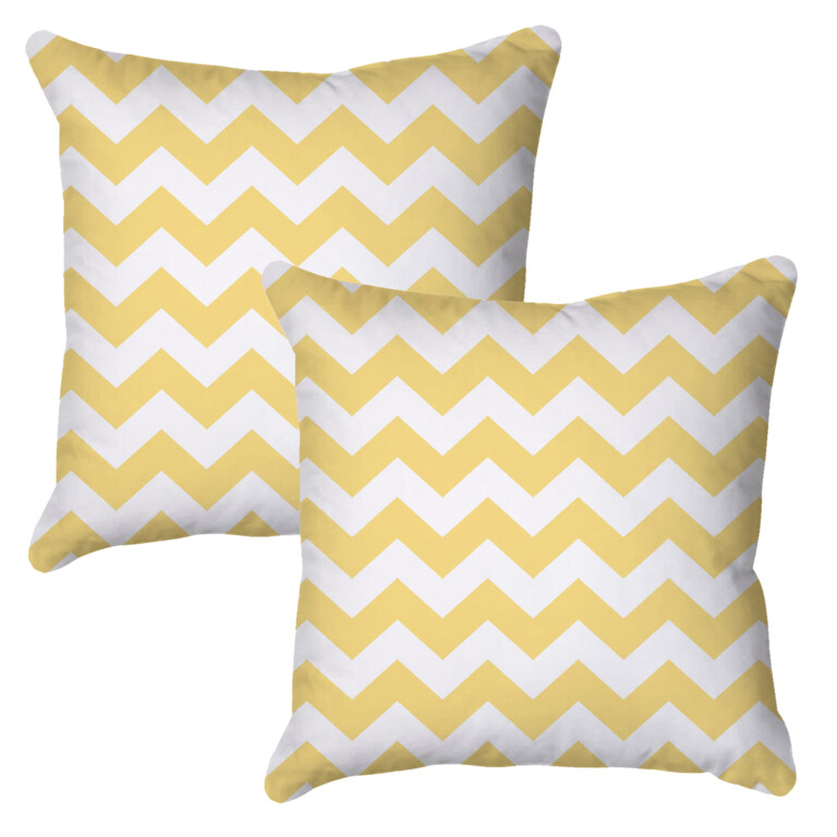 Zigzag Yellow Quick Dry Outdoor Cushion