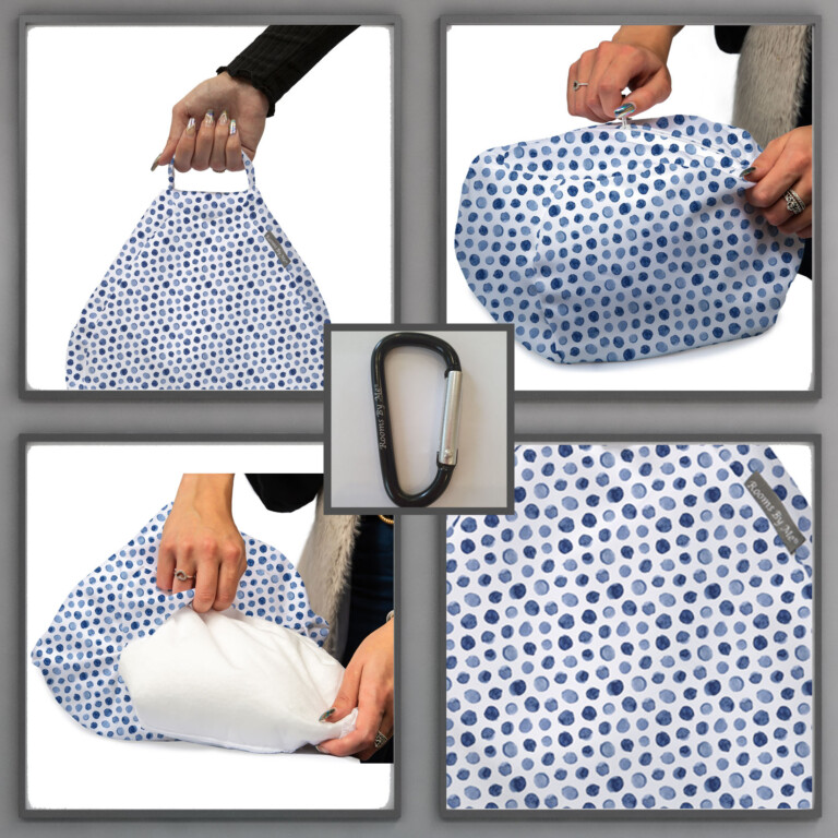 Blue Spots Tablet Holder