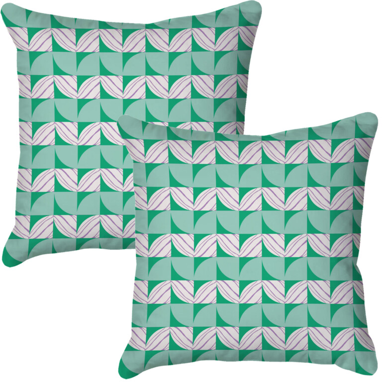 Segments Green Quick Dry Outdoor Cushion