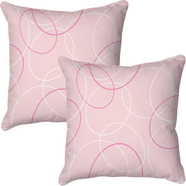Circles Pink Quick Dry Outdoor Cushion