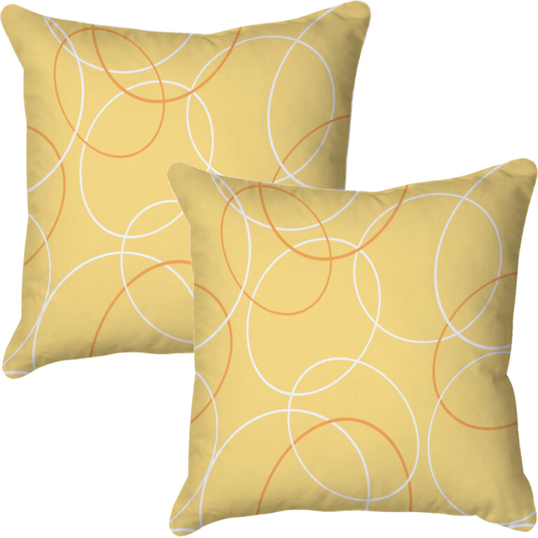 Circles Yellow Quick Dry Outdoor Cushion