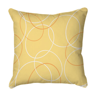 Circles Yellow Quick Dry Outdoor Cushion