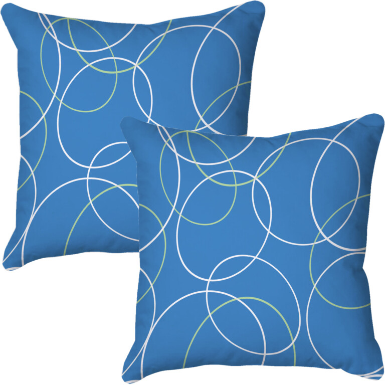 Circles Blue Quick Dry Outdoor Cushion