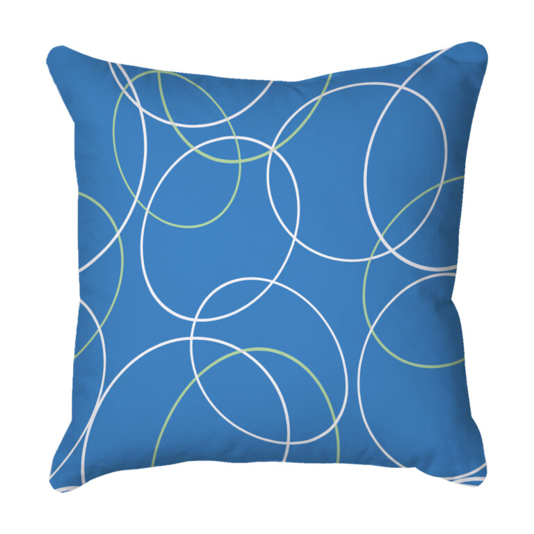 Circles Blue Quick Dry Outdoor Cushion