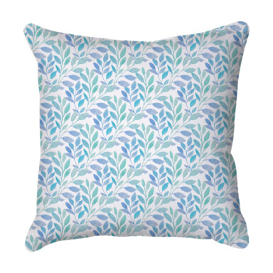 Gradient Leaves Blue Quick Dry Outdoor Cushion
