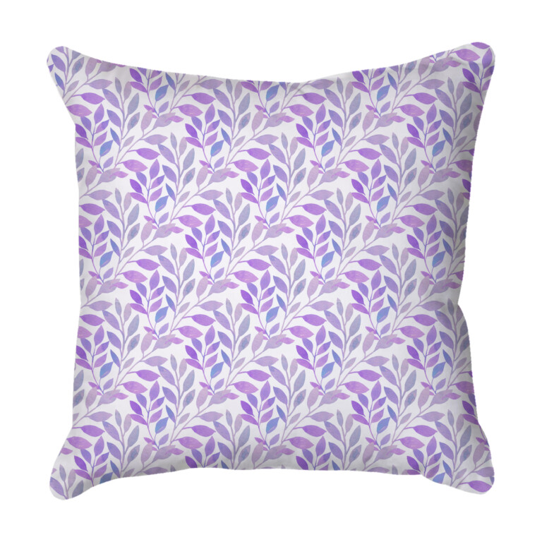 Gradient Leaves Purple Quick Dry Outdoor Cushion