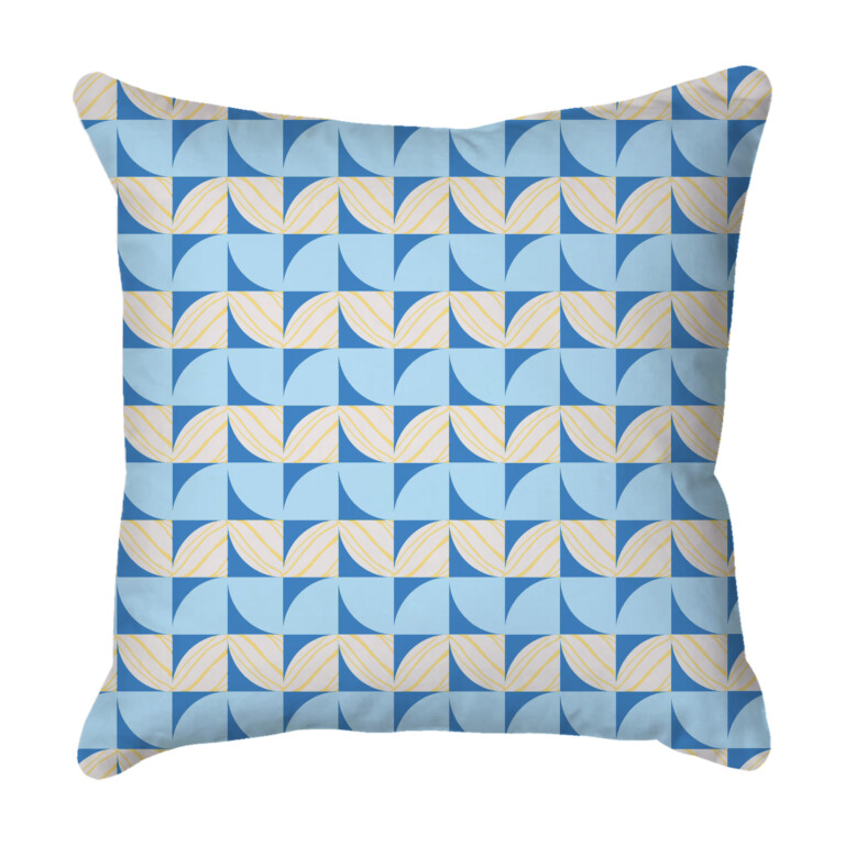 Segments Blue Quick Dry Outdoor Cushion
