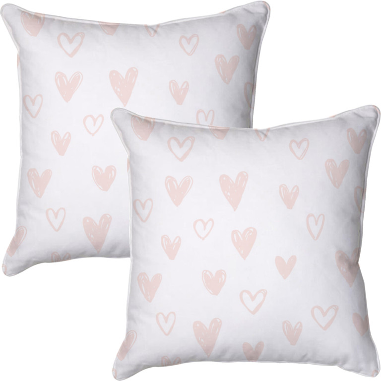 Hearts Crafted White & Baby Pink