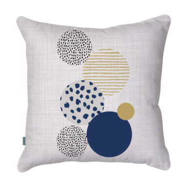 Sphere Blue and Ochre Cushion