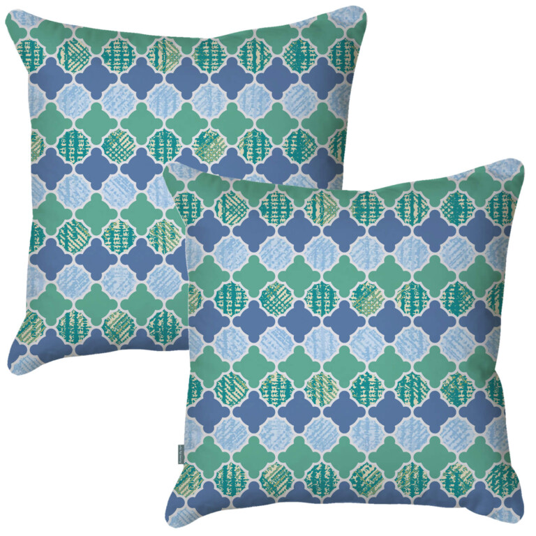 Morrocan Quatrefoil Blue & Yellow