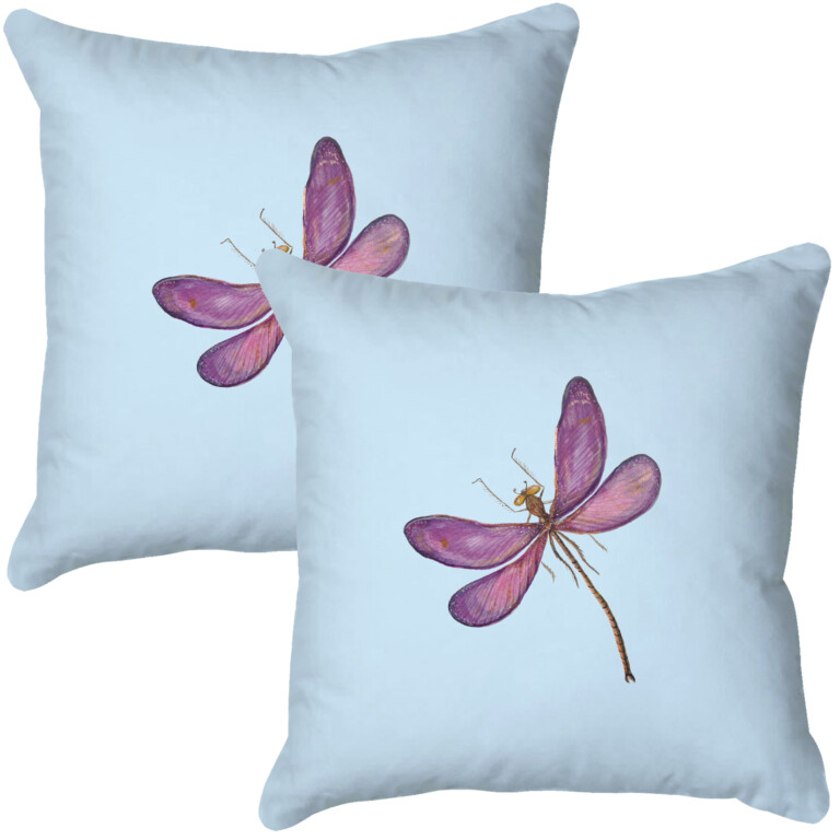 Dragonfly Baby Blue Quick Dry Outdoor Cushion