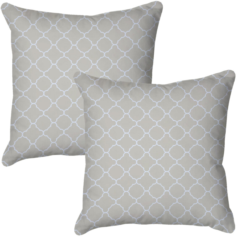 Quatrefoil Grey Quick Dry Outdoor Cushion