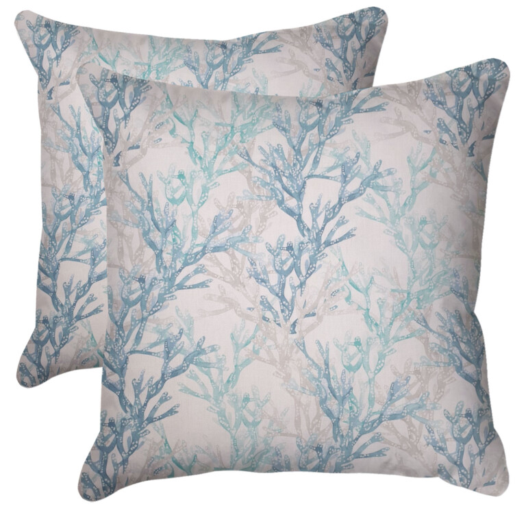 Coral Reef Blue Outdoor Cushion