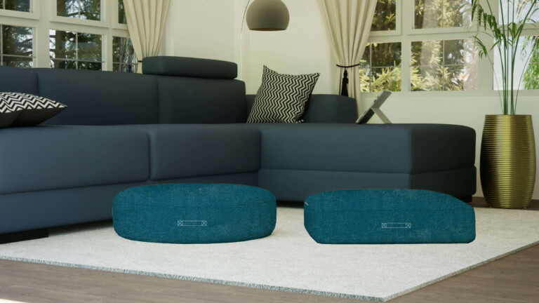 Indoor Meadow Navy Floor Cushion