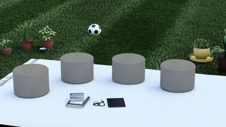 Oakley Grey Outdoor Pouffe