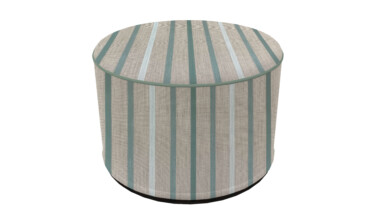 Laura Ashley Luxford Stripe Duck Egg Indoor Pouffe