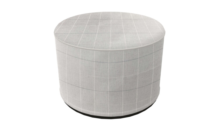 Laura Ashley Elmore Check Silver Indoor Pouffe