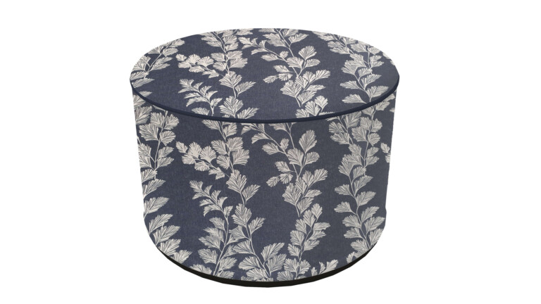 Laura Ashley Waxham Dark Seaspray Indoor Pouffe