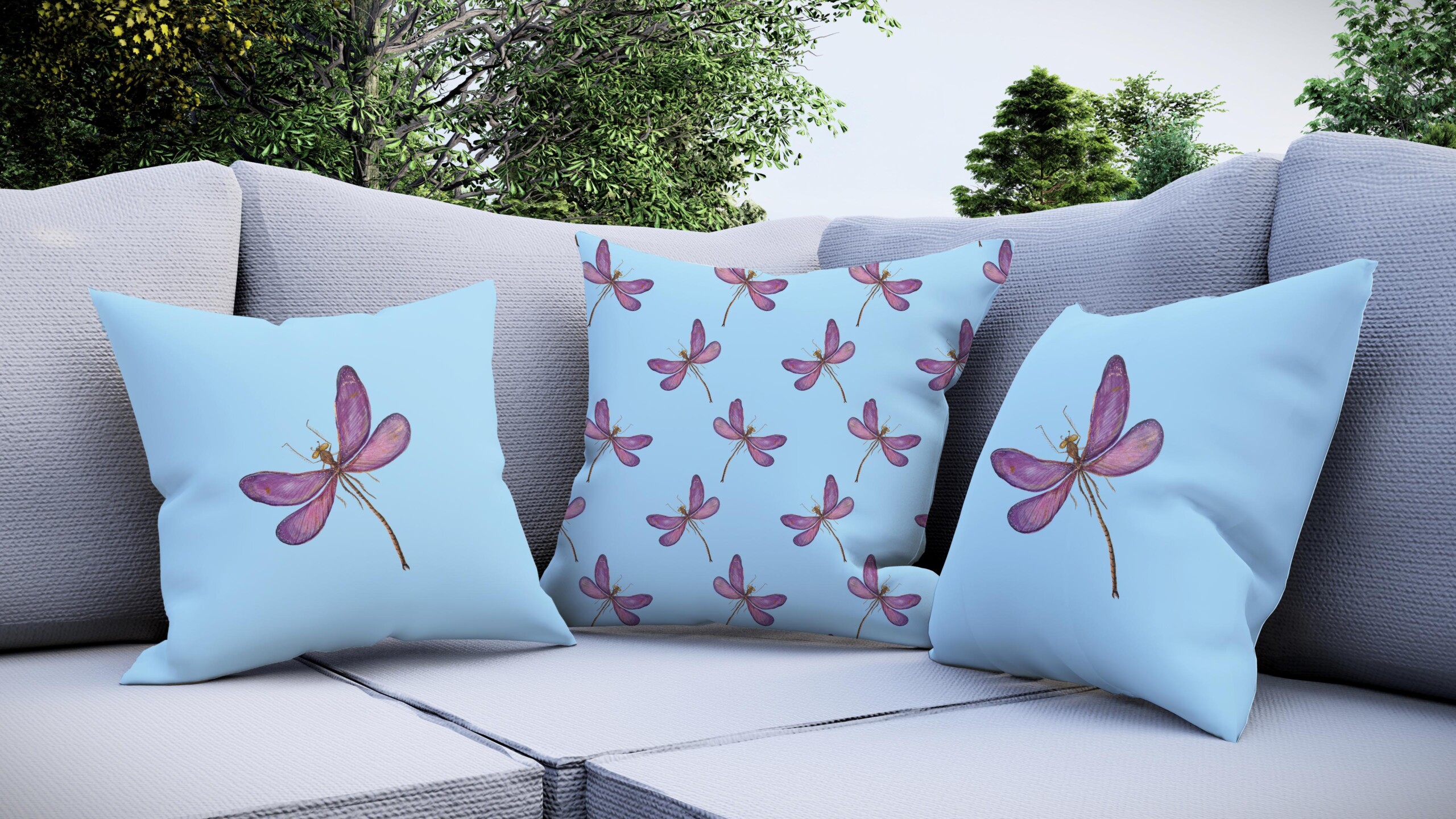 Dragonfly Group Baby Blue Quick Dry Outdoor Cushion Rooms By Me
